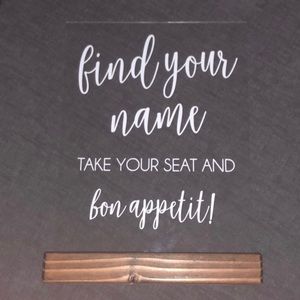 “Find your name” acrylic sign